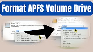 How to Format APFS to exfat fat32 ntfs macOS extended Fat 32 On Drive USB External HDD on Mac [upl. by Nella]