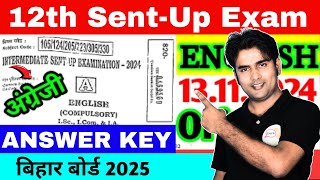 12th English  Answer Key  SentUp Examination  100 Correct Answer  Bihar Board 2025 [upl. by Akinnor]