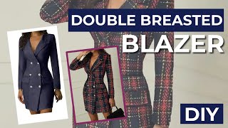 Easy DIY DOUBLE BREASTED BLAZER Tutorial [upl. by Perrie]