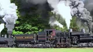 Cass Railfan Weekend 2014 Five Engine Race HD [upl. by Ynner]