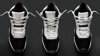 4 WAYS HOW TO LACE NIKE AIR JORDAN 11  JORDAN 11 Lacing Style [upl. by Molloy624]