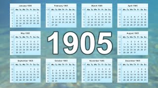 Calendar 1905 [upl. by Isolda545]