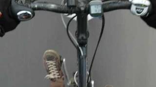 Ebike with Cyclone 500W motor kit and NuVinci variator in action  42kmh on flat [upl. by Anelrahs]