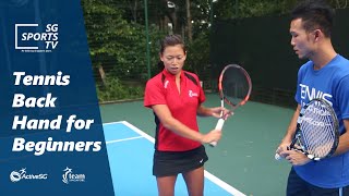 Tennis101 How to hit a tennis backhand Tennis for Beginners [upl. by Schilling]