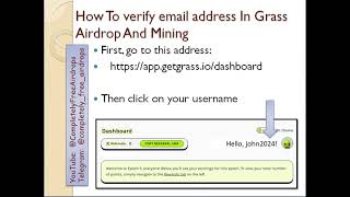 How To verify email address In Grass Airdrop And Mining [upl. by Bullough982]