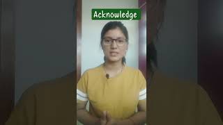 Acknowledge meaning in hindi learningenglish education dailyusevocabulary englishwords [upl. by Aneladdam]