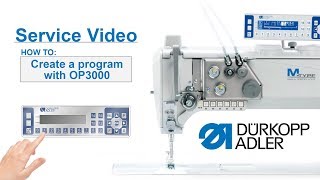 Service Video  Dürkopp Adler cl867M PREMIUM  Basic settings programming [upl. by Priest]