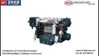 Yuchai Marine Engine YC6TD650 Introduction [upl. by Floeter]