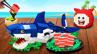 LEGO SHARK In Real Life How To Cook amp Mukbang Special Shark Shashimi  Lego Cooking Food Animation [upl. by Kcirnek500]