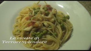 Spaghetti con seppie piselli e pomodorini [upl. by Tammara847]