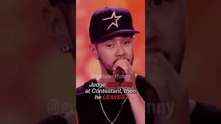 Judge SWEARS at contestant then he LEAVES Got Talent shocking moment [upl. by Hsetirp]