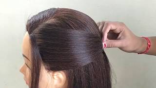 Easy Hairstyle For Party Wear  Easy Everyday Hairstyle For Workpartyoutgoing  تصفيفة الشعر الطرف [upl. by Ahse]