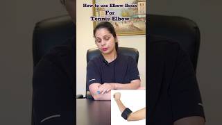 How to use Elbow Brace for Tennis Elbow ytshorts elbowbrace tenniselbow physiotherapy braces [upl. by Reggis]