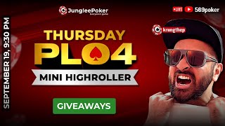 Pot Limit Omaha MTT Strategy  PLO MINI HIGHROLLER JungleePoker with 569poker [upl. by Aeikan]