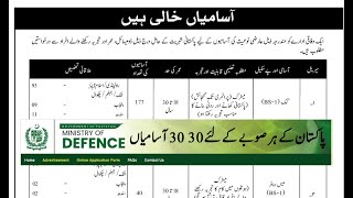 How to apply Ministry of Defence Jobs Punjab Sindh Bluchistan Kashmir Gilgit Baltistan [upl. by Urias]