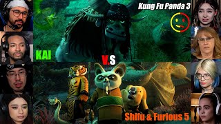 Kai vs Shifu  Kung fu Panda 3  Reaction Mashup  kungfupanda [upl. by Ynatil]