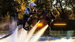 Star Wars  Speeder Bike Jetovator Battle in Real Life Behind The Scenes [upl. by Haggi]