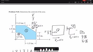 Statics Practice Problem 965 Centroid of a composite body by subtracting the missing parts [upl. by Merow]