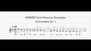 Warmup Vocal Exercises Ex1  ABRSM Intermediate  94 bpm  SingAlong [upl. by Munster995]