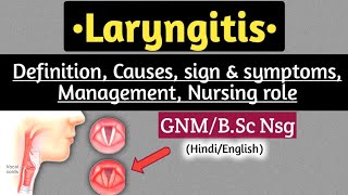 Laryngitis  Medical Surgical Nursing in Hindi nursingcriteria [upl. by Nyrroc655]