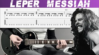 METALLICA  LEPER MESSIAH Guitar cover with TAB  Lesson [upl. by Alaet804]