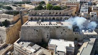 Malta Common shot at saluting battery Valletta  Upper barrakka gardens 4pm Dji mini 4 pro [upl. by Heidy919]