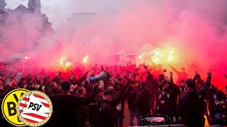 PSVFANS in DORTMUND Sfeer amp corteo  Borussia Dortmund vs PSV Eindhoven 13032024 UCL 18FINALS [upl. by Bowen]