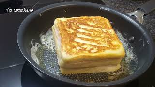 Monte Cristo Sandwich Recipe  Ham and cheese French Toast [upl. by Hillel]