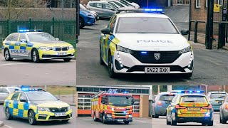 Police Fire and Ambulance Vehicles Responding in Northamptonshire Leicestershire and Kent [upl. by Ahsirtal]