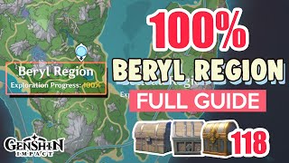 How to Beryl Region 100 FULL Exploration ⭐ Fontaine ALL CHESTS GUIDE 40【 Genshin Impact 】 [upl. by Yrelle]