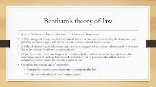 Bentham Theory of LawChapter 1Jurisprudence Interpretation amp General LawsExecutive Programme [upl. by Normie]