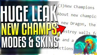 NEW BIGGEST LEAK YET New Champs Game Modes Skins LEAKED League of Legends [upl. by Bysshe]