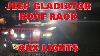 Jeep Gladiator Rubicon Roof Rack Off Road Lights [upl. by Lyrrehs629]