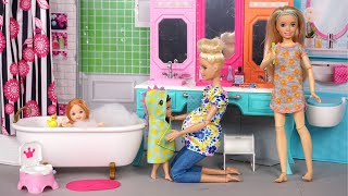 Barbie amp Ken Doll Family Playground Fun amp Night Routine [upl. by Cantone]