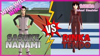 Battle Sasuke Nanami Vs Rinka Tendo SAKURA School Simulator [upl. by Aihsek]