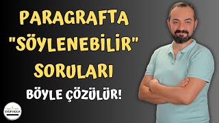 Paragraf Söylenebilir Soruları Çözümü [upl. by Needan536]