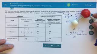 ALEKS  Identifying Hydrogen Bonding Interactions Between Molecules [upl. by Phira537]