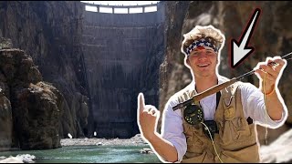 FLY FISHING below MASSIVE DAM for Wyoming Trout [upl. by Eulalia298]