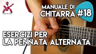 Lezione 18  esercizi per la pennata alternata  Manuale Completo di Chitarra Varini [upl. by Hardin958]