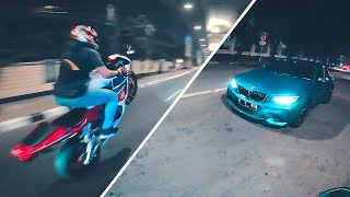 WHEELIE X REVBOMB VS BMW M2 motovlog Indonesia [upl. by Nalad]