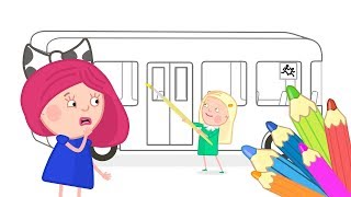 🌈 🖌 🖍 Смарта  раскраски Автобус  Coloring pages Bus  Smarta and the magic bag [upl. by Accebar815]