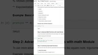 Math Module  100 Day of Python Programming  Day15 part 3 learnpython [upl. by Aenitsirhc]