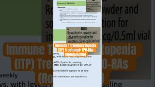 Immune ThrombocytopeniaITP TreatmentTPORAs Romiplostim immunethrombocytopenia itp shorts [upl. by Notserc]