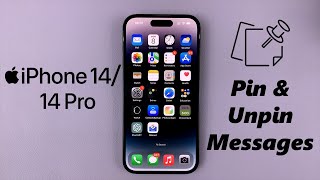 iPhone 1414 Pro How To PinUnpin Text Messages [upl. by Ayt332]