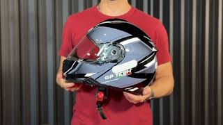 CAPACETE GP TECH A118 SV ELITE ARTICULADO  Cinza com preto [upl. by Yrogiarc]