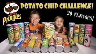 PRINGLES CHALLENGE 20 Flavors Extreme Potato Chip Tasting Contest [upl. by Mauretta557]