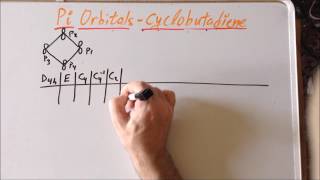 Projection operator method pi molecular orbitals of cyclobutadiene [upl. by Raclima]