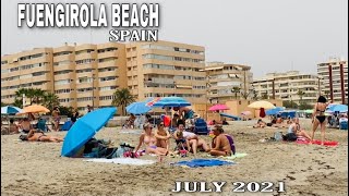 FUENGIROLA MALAGA SPAIN BEACH WALK IN JULY 2021 4K Ms Fuengirola Vlogs [upl. by Wilmer]