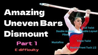 Amazing Uneven Bars Dismount  part 1 [upl. by Yrrad925]