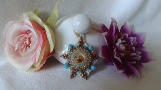 TUTORIAL CIONDOLO ALDA CON SUPERDUO E BICONO SWAROVSKI  DIY [upl. by Afatsom946]